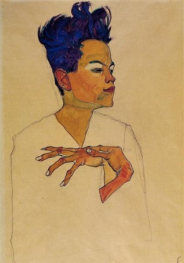 egon schiele autoritratto with hands on chests