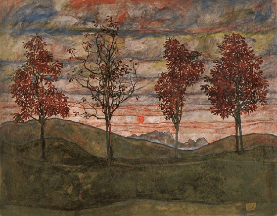 egon schiele quattro alberi